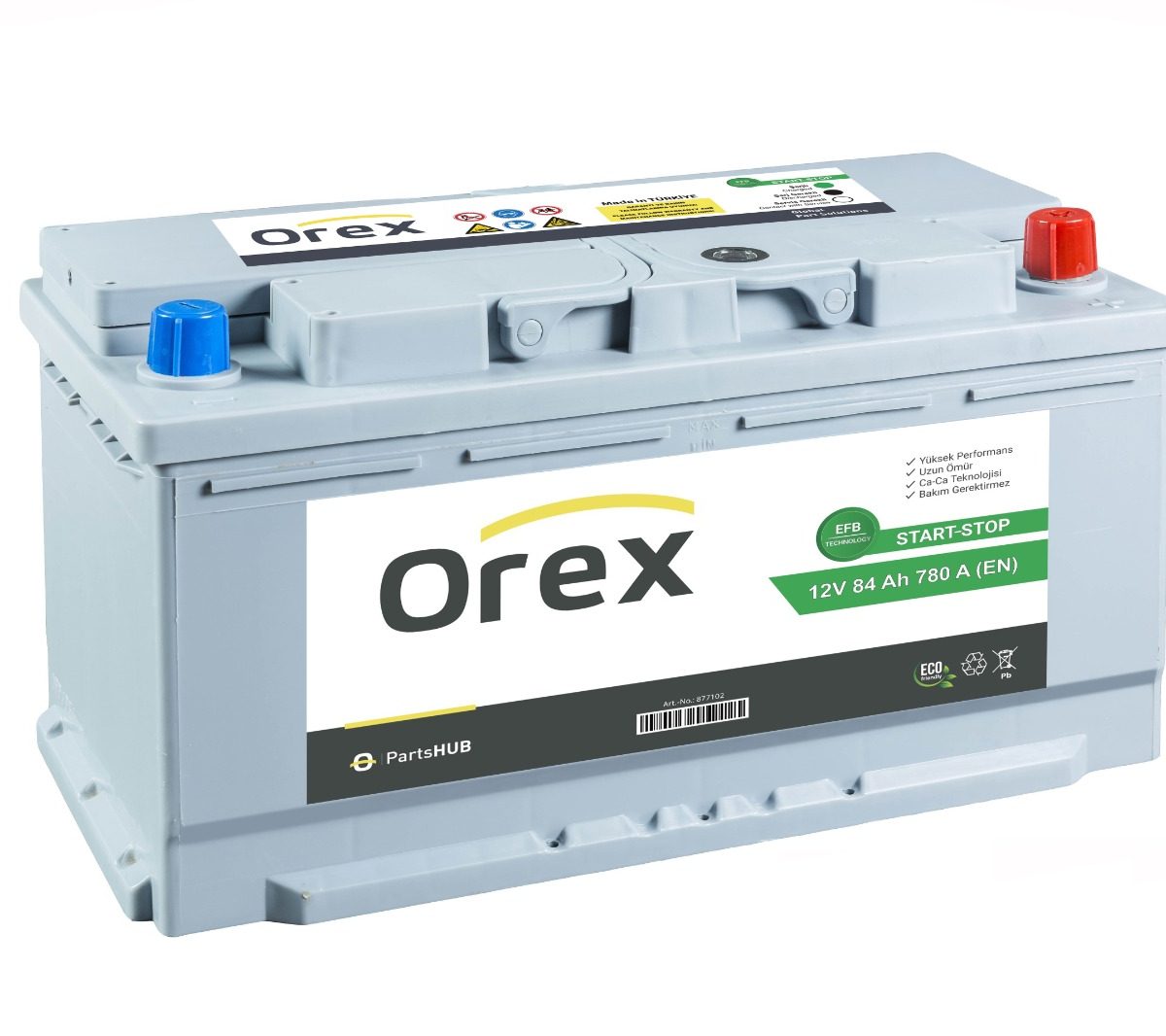 Orex 12V 84Ah 800A Start Stop EFB L4 Tam Kapalı Otomobil Aküsü